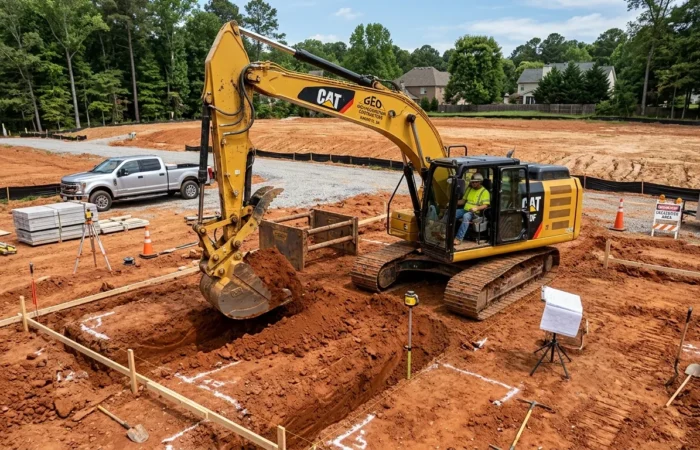 Foundation excavation services in Marietta GA for residential construction