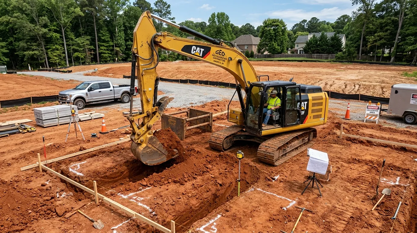 Foundation excavation services in Marietta GA for residential construction